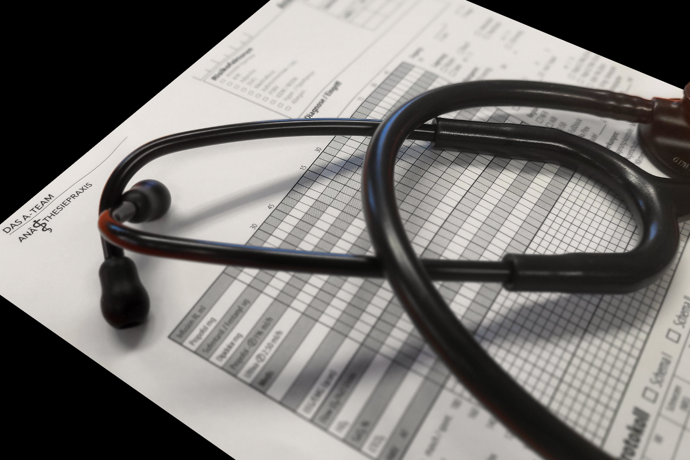 Stethoskop+Narkoseprotokoll